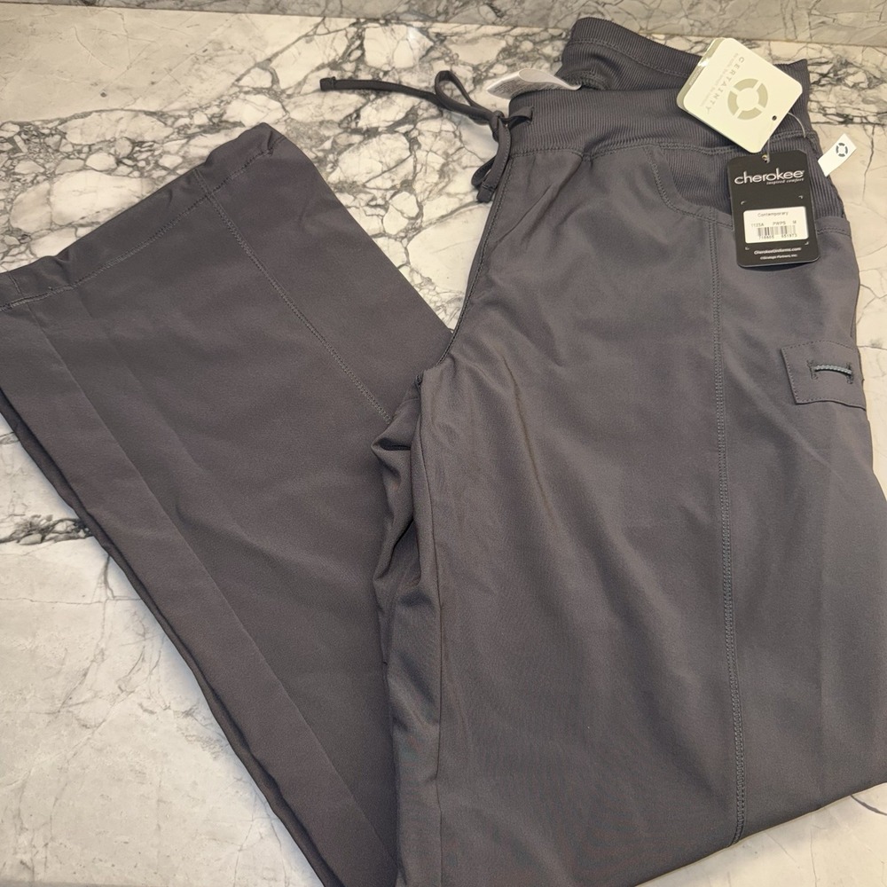 Cherokee Women's Medium Contemporary Uniform Scrub Pants Dark Gray NEW